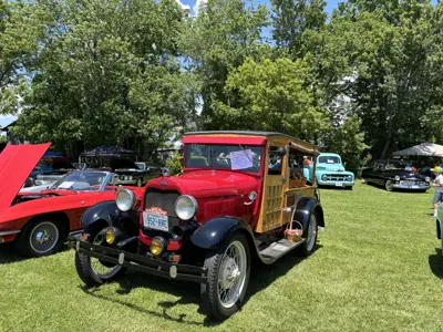 red classic car