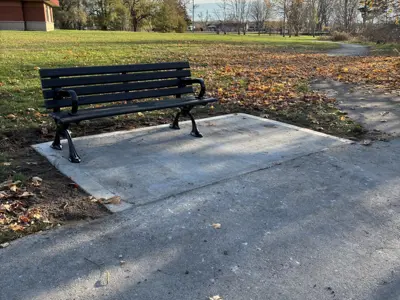 bench along path at grandview lodge
