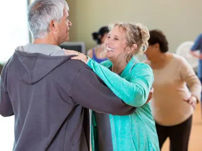 two seniors dancing