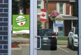 window cling on storefront 