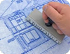 An architect developing blueprints