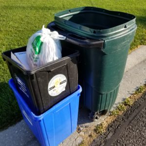 garbage and recycling curbside set-out