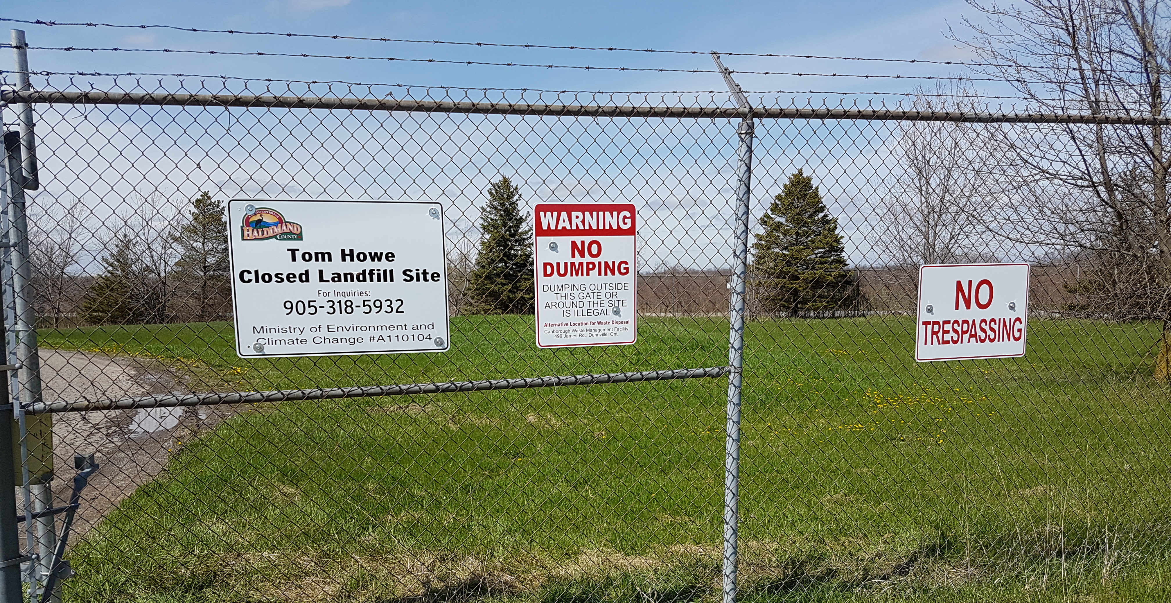 Tom Howe Landfill Closure Sign