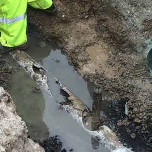 broken sewer pipe