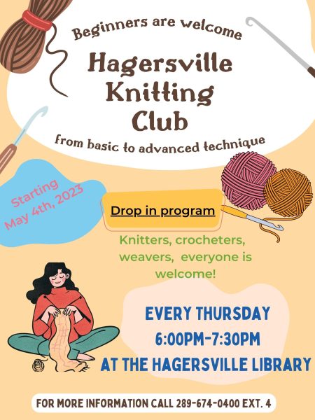 Hagersville Knitting Club Thursdays 6pm to 7:30pm
