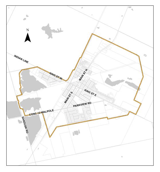 Map of Hagersville Master Servicing Plan Update Study Area