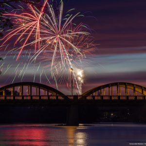 Fireworks over the Caledonia Bridge